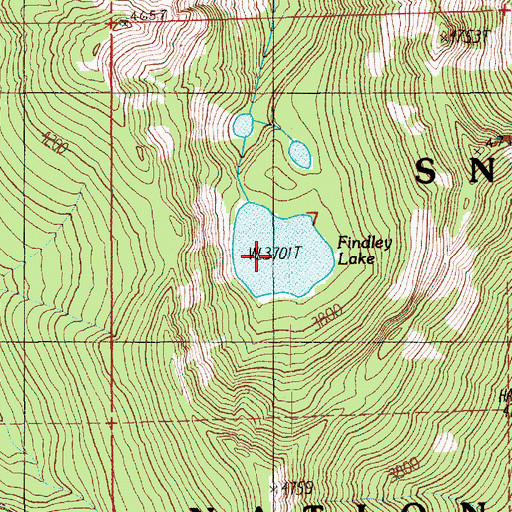 Topographic Map of Findley Lake, WA