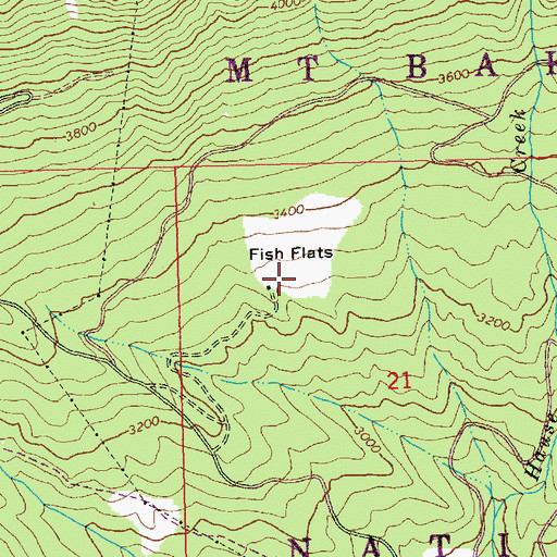 Topographic Map of Fish Flats, WA