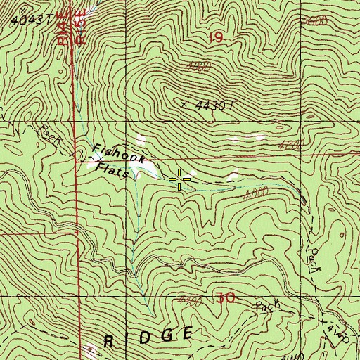 Topographic Map of Fishhook Flats, WA