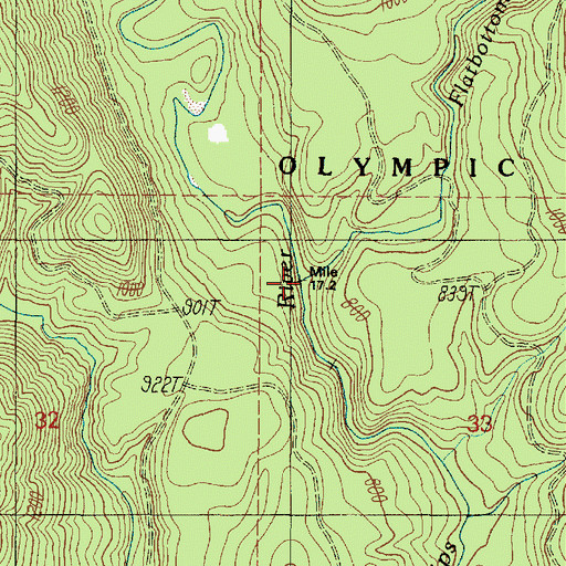 Topographic Map of Flatbottom Creek, WA