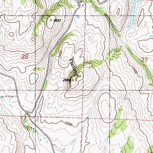 Topographic Map of Flatiron, WA