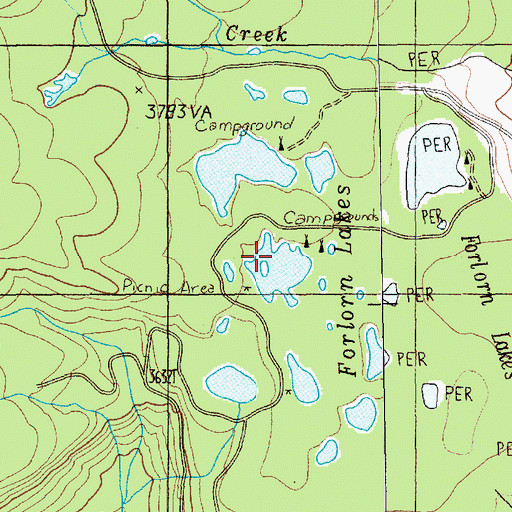 Topographic Map of Forlorn Lakes, WA