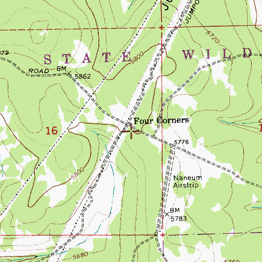 Topographic Map of Four Corners, WA