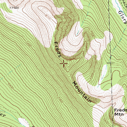 Topographic Map of Freds Mountain, WA