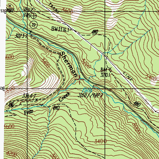 Topographic Map of Fritz Creek, WA