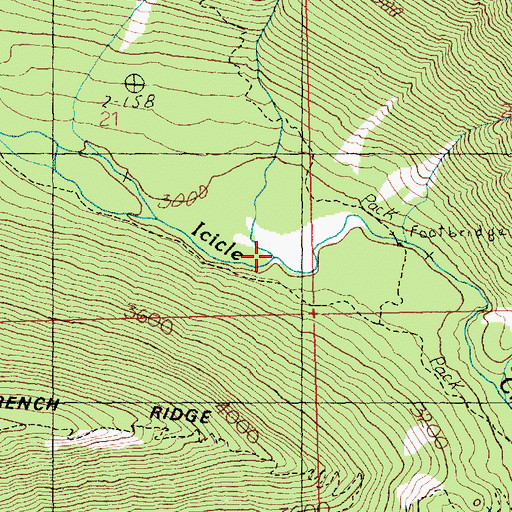 Topographic Map of Frosty Creek, WA