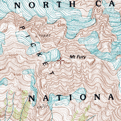 Topographic Map of Mount Fury, WA
