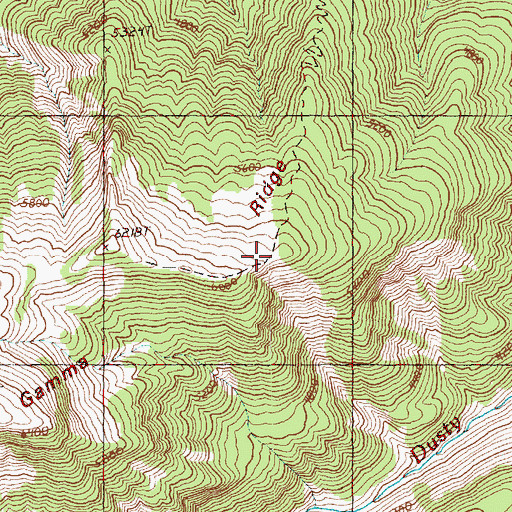 Topographic Map of Gamma Ridge, WA