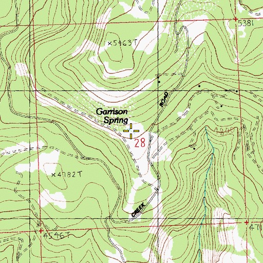 Topographic Map of Garrison Spring, WA