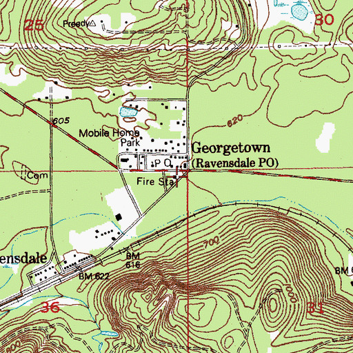 Topographic Map of Georgetown, WA