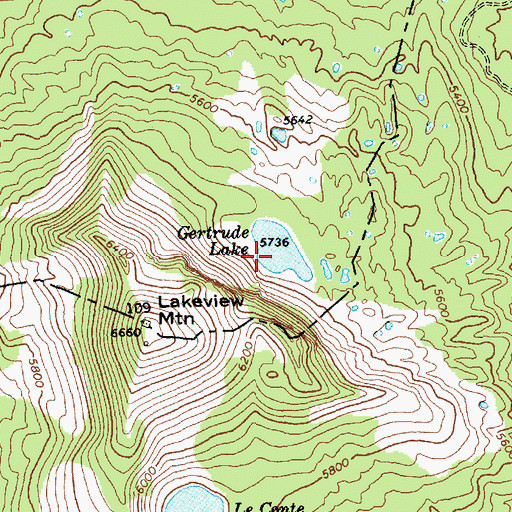 Topographic Map of Gertrude Lake, WA