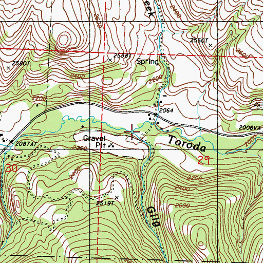 Topographic Map of Gilg Canyon, WA