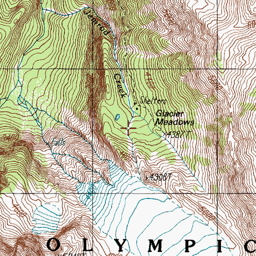 Topographic Map of Glacier Meadows, WA