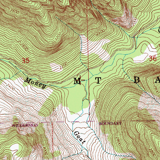 Topographic Map of Goat Creek, WA