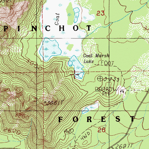 Topographic Map of Goat Marsh Lake, WA