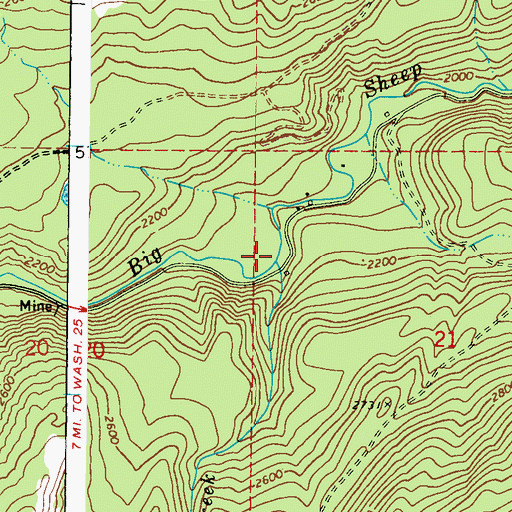 Topographic Map of Gold Creek, WA