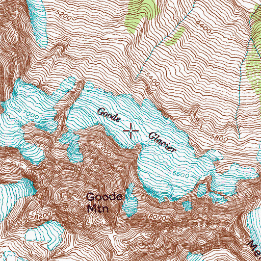 Topographic Map of Goode Glacier, WA