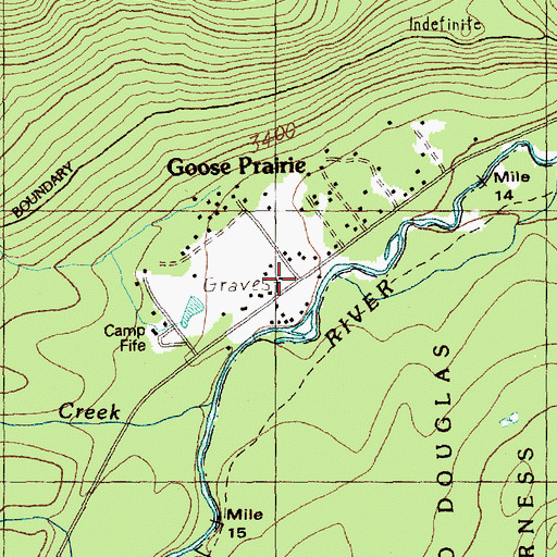 Topographic Map of Goose Prairie, WA