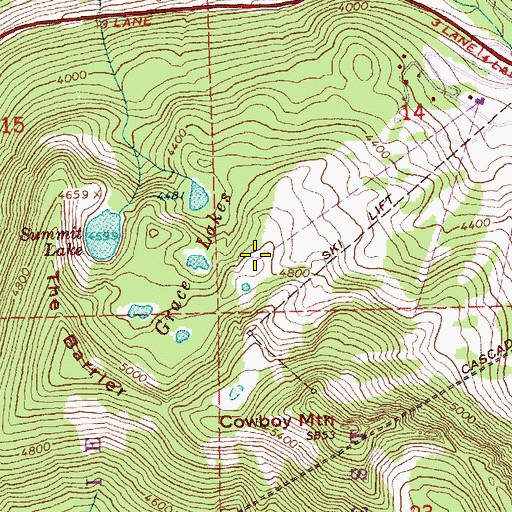 Topographic Map of Grace Lakes, WA
