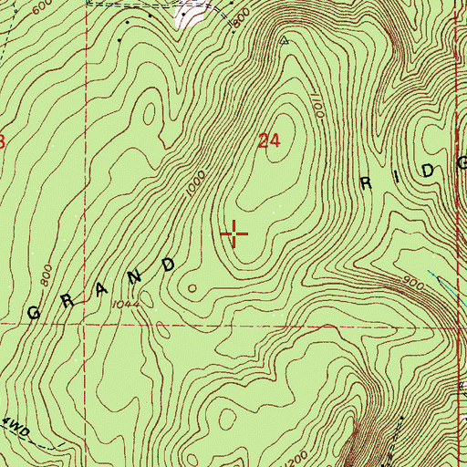 Topographic Map of Grand Ridge, WA