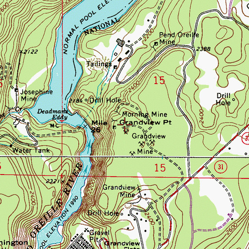 Topographic Map of Grandview Pit, WA