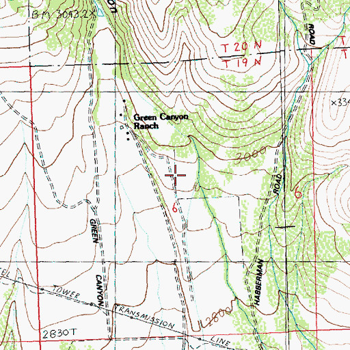Topographic Map of Green Canyon, WA