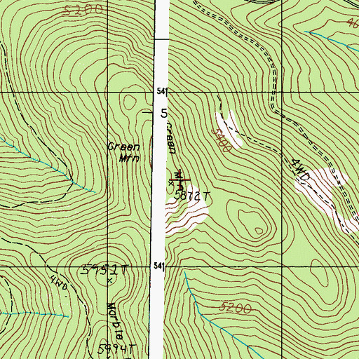 Topographic Map of Green Mountain, WA