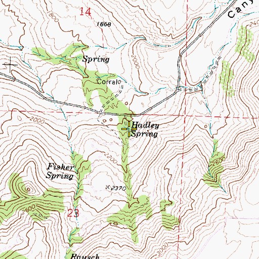 Topographic Map of Hadley Spring, WA