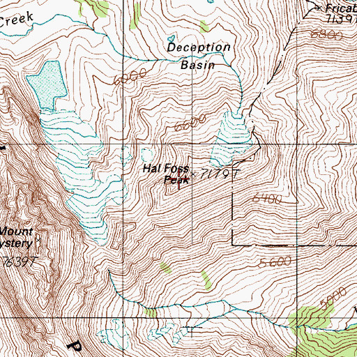 Topographic Map of Hal Foss Peak, WA