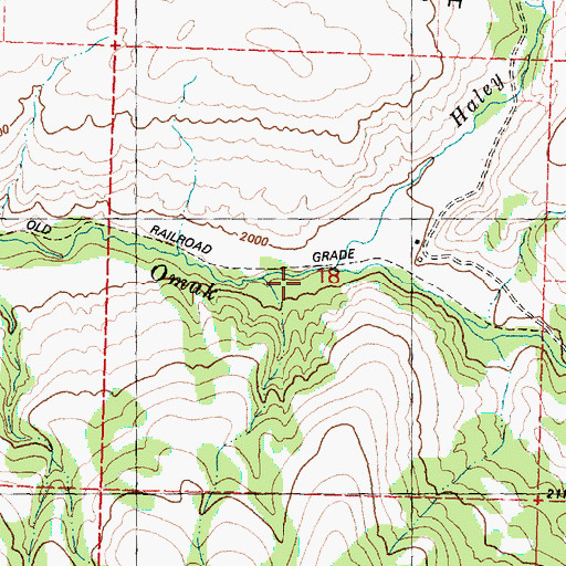 Topographic Map of Haley Creek, WA