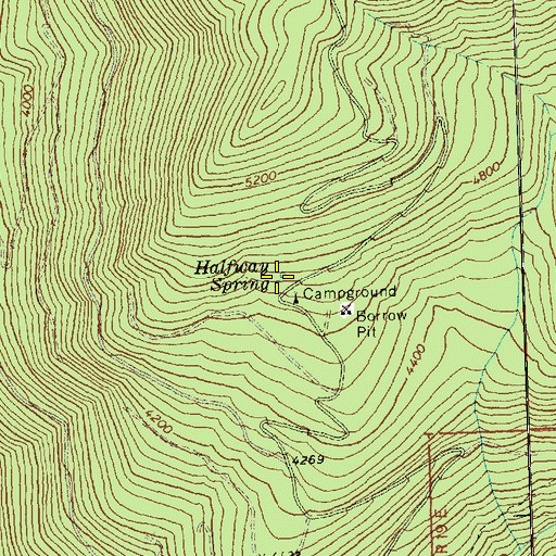 Topographic Map of Halfway Spring, WA