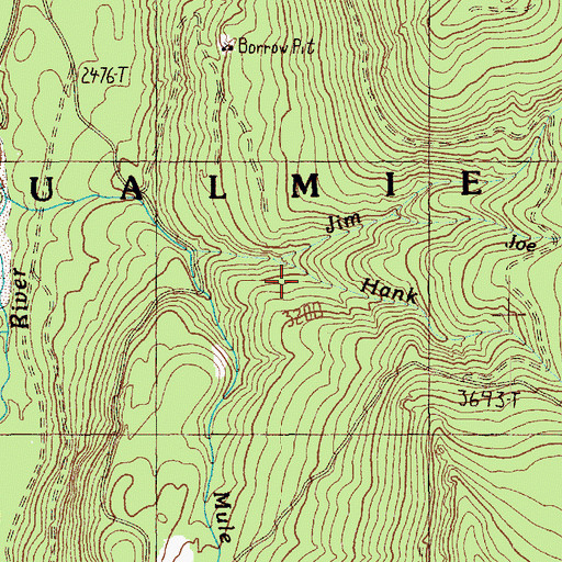 Topographic Map of Hank Creek, WA