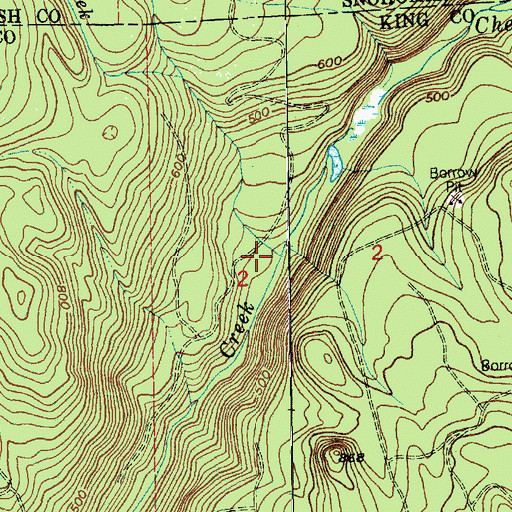 Topographic Map of Hannan Creek, WA