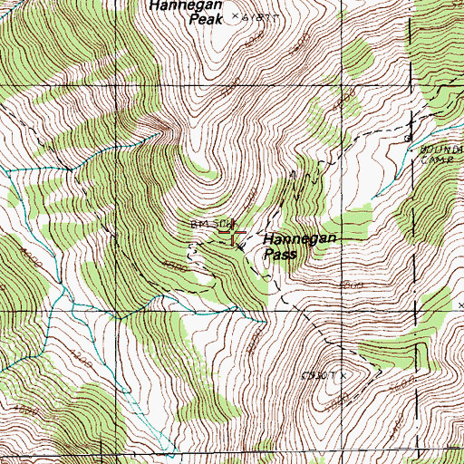 Topographic Map of Hannegan Pass, WA