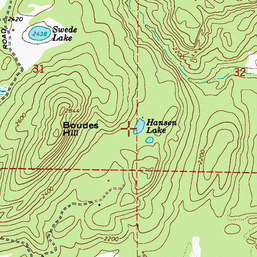 Topographic Map of Hansen Lake, WA