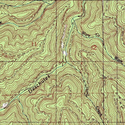 Topographic Map of Hard Creek, WA
