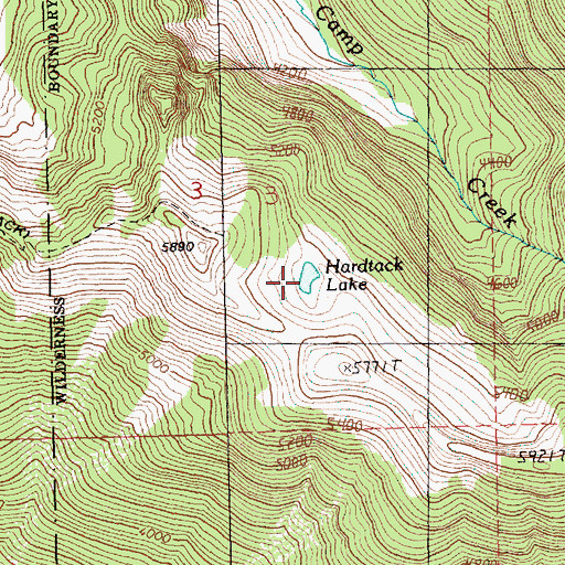 Topographic Map of Hardtack Lake, WA