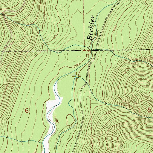 Topographic Map of Harlan Creek, WA