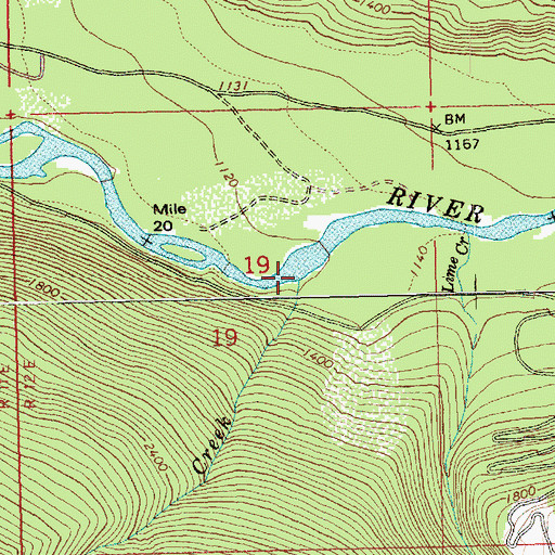 Topographic Map of Harriet Creek, WA