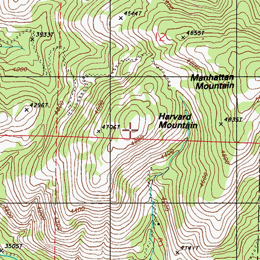Topographic Map of Harvard Mountain, WA