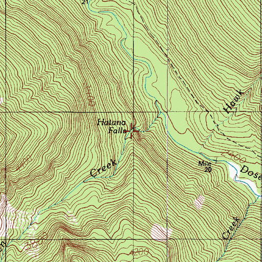 Topographic Map of Hatana Falls, WA