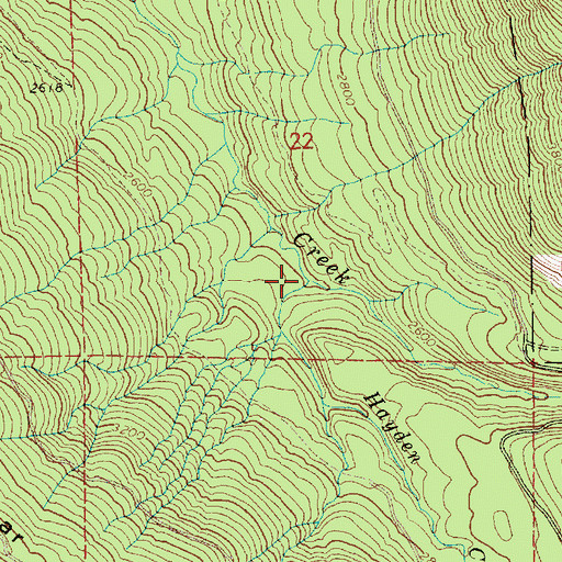 Topographic Map of Hayden Creek, WA