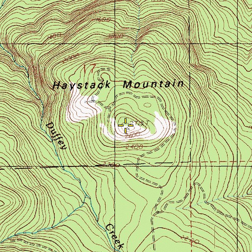 Topographic Map of Haystack Mountain, WA