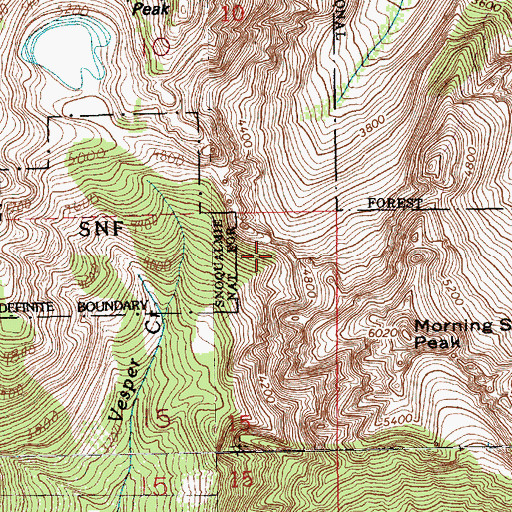 Topographic Map of Headlee Pass, WA