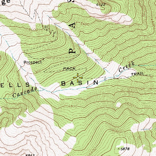 Topographic Map of Hells Basin, WA