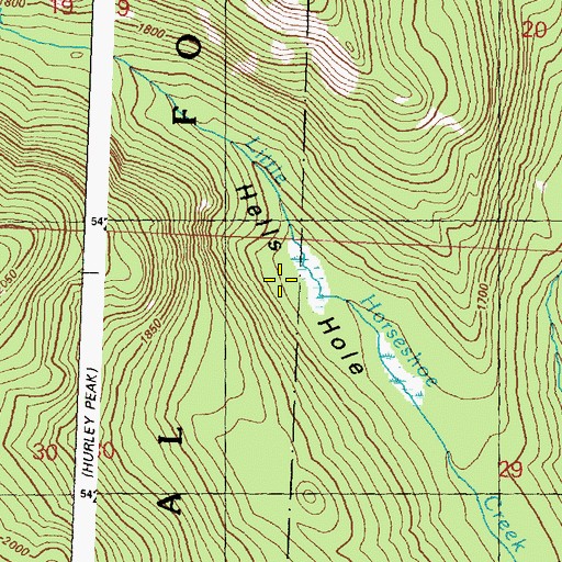 Topographic Map of Hells Hole, WA