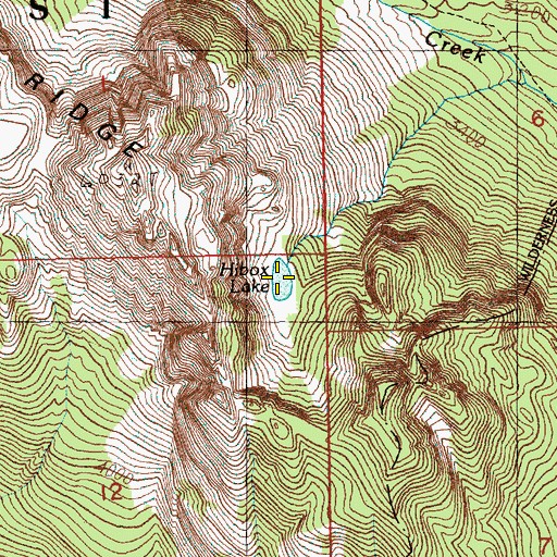 Topographic Map of Hibox Lake, WA