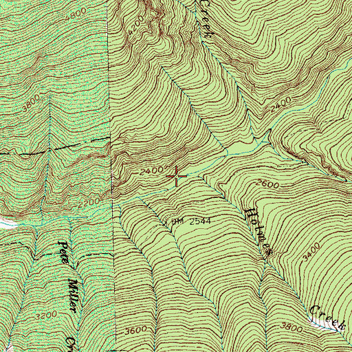 Topographic Map of Holmes Creek, WA