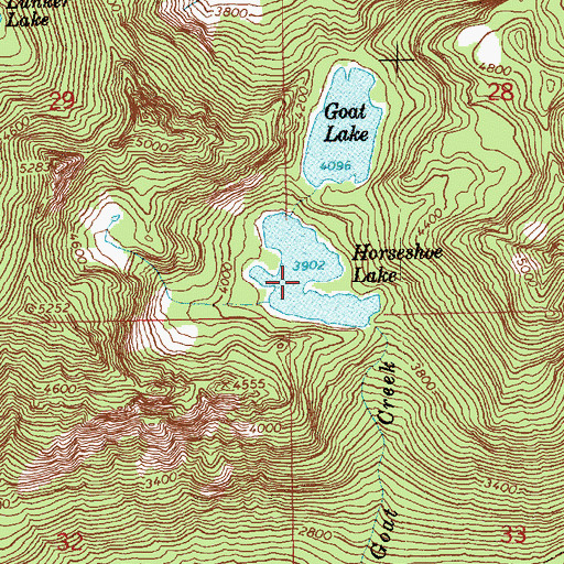 Topographic Map of Horseshoe Lake, WA