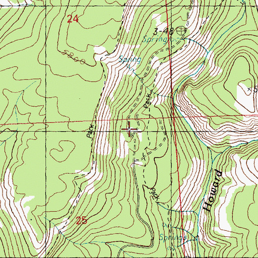 Topographic Map of Howard Creek Trail, WA